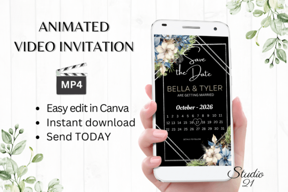 Elegant Winter Save the Date W2255B for Your Invitations