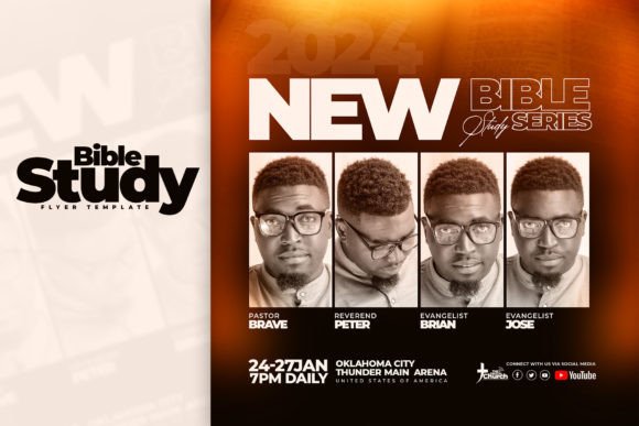 Elevate Your Ministry with a Professional Bible Study Flyer Template PSD