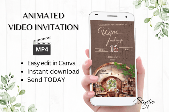 Instant Elegance: Your Wine Tasting Party Invitation