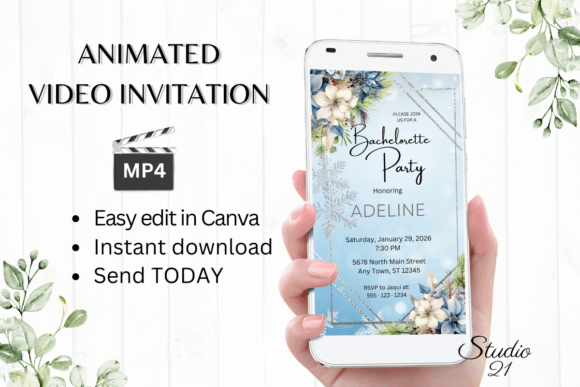 Winter Bachelorette Party Evite W6254: The Ultimate Digital Invitation