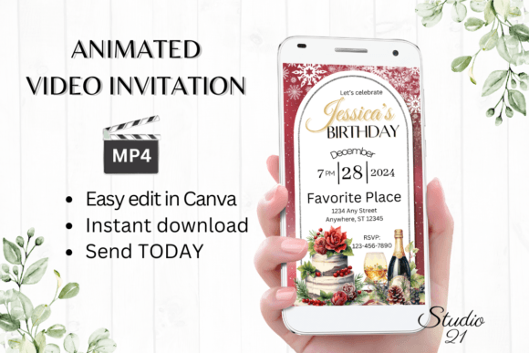 Winter Birthday Party Invitation: Edit & Send in Minutes