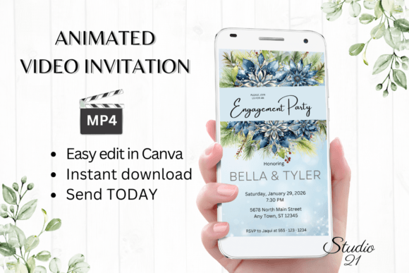 Winter Engagement Party Invite W1256: A Digital Design Deep Dive