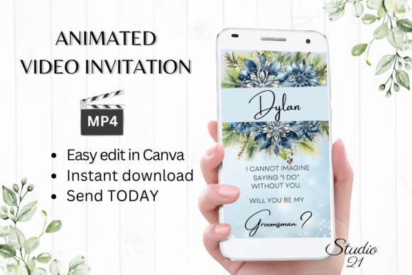 Winter Groomsman Proposal W3256GM: A Frosty, Festive Script Font