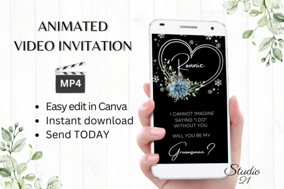 Winter Groomsman Proposal W3259GM: A Digital Evite Template Guide