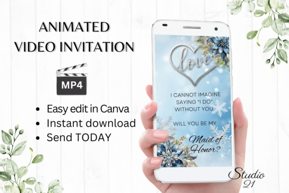 Winter Maid of Honor Proposal W3250MH: A Digital Invitation Guide