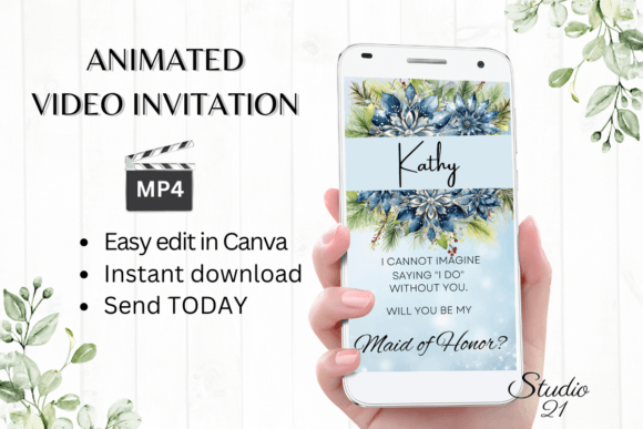 Winter Maid of Honor Proposal W3256MH: A Font for Magical Moments