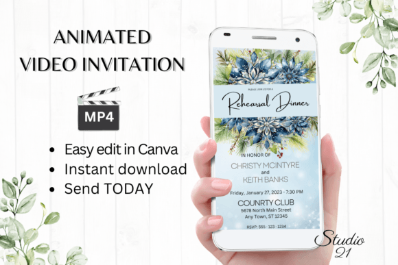 Winter Rehearsal Dinner Invite W7256: Set the Tone