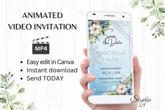 Winter Save the Date Announcement W2254: Digital Invites Made Simple